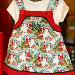 2T Christmas Dress hand sewn